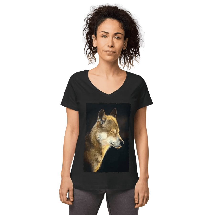 Dawn Wolf V-Neck Shirt product image (1)