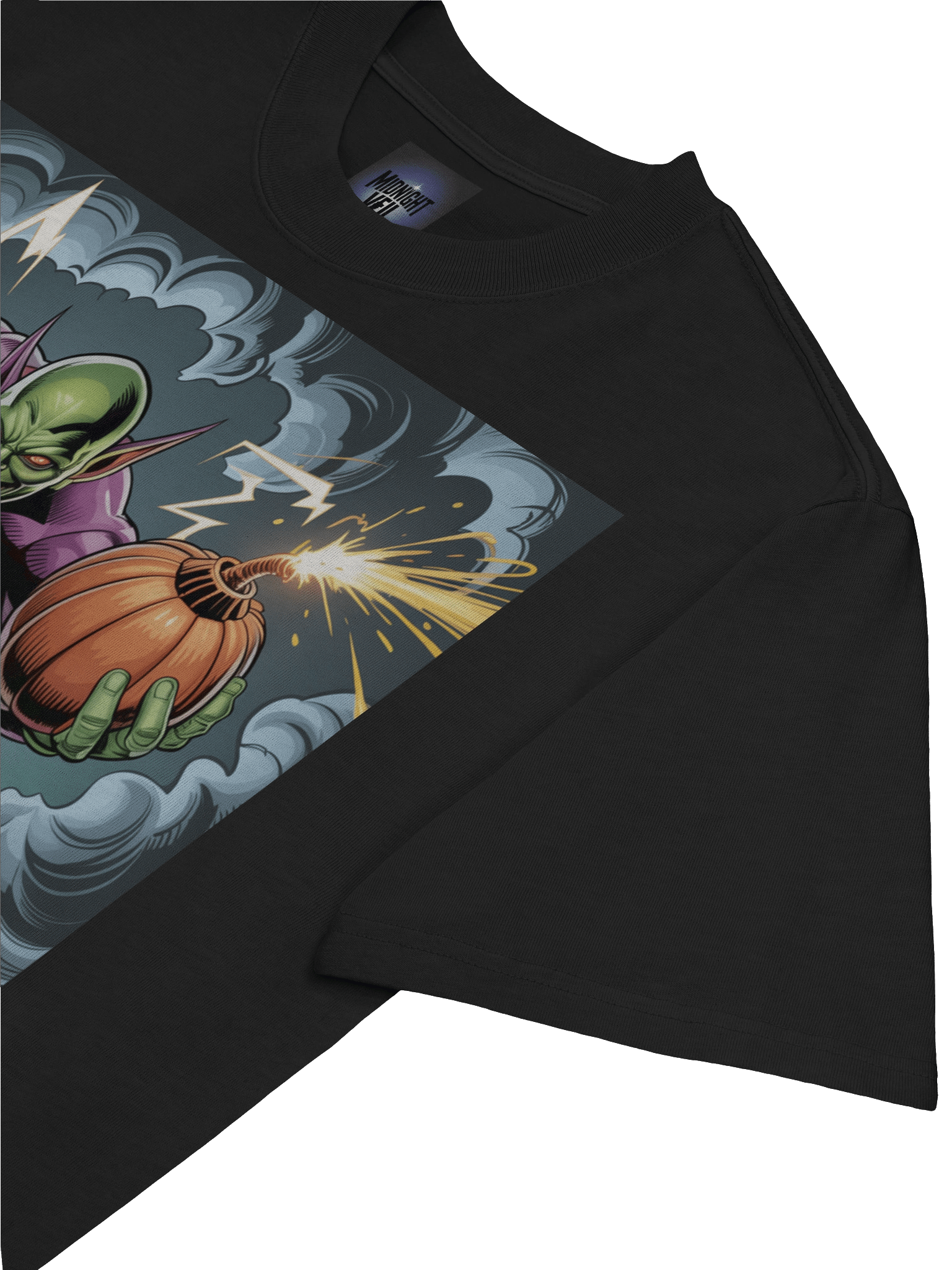 Green Goblin Pumpkin Havoc Oversized Faded T-Shirt – Goblin's Stormy Blitz product image (7)