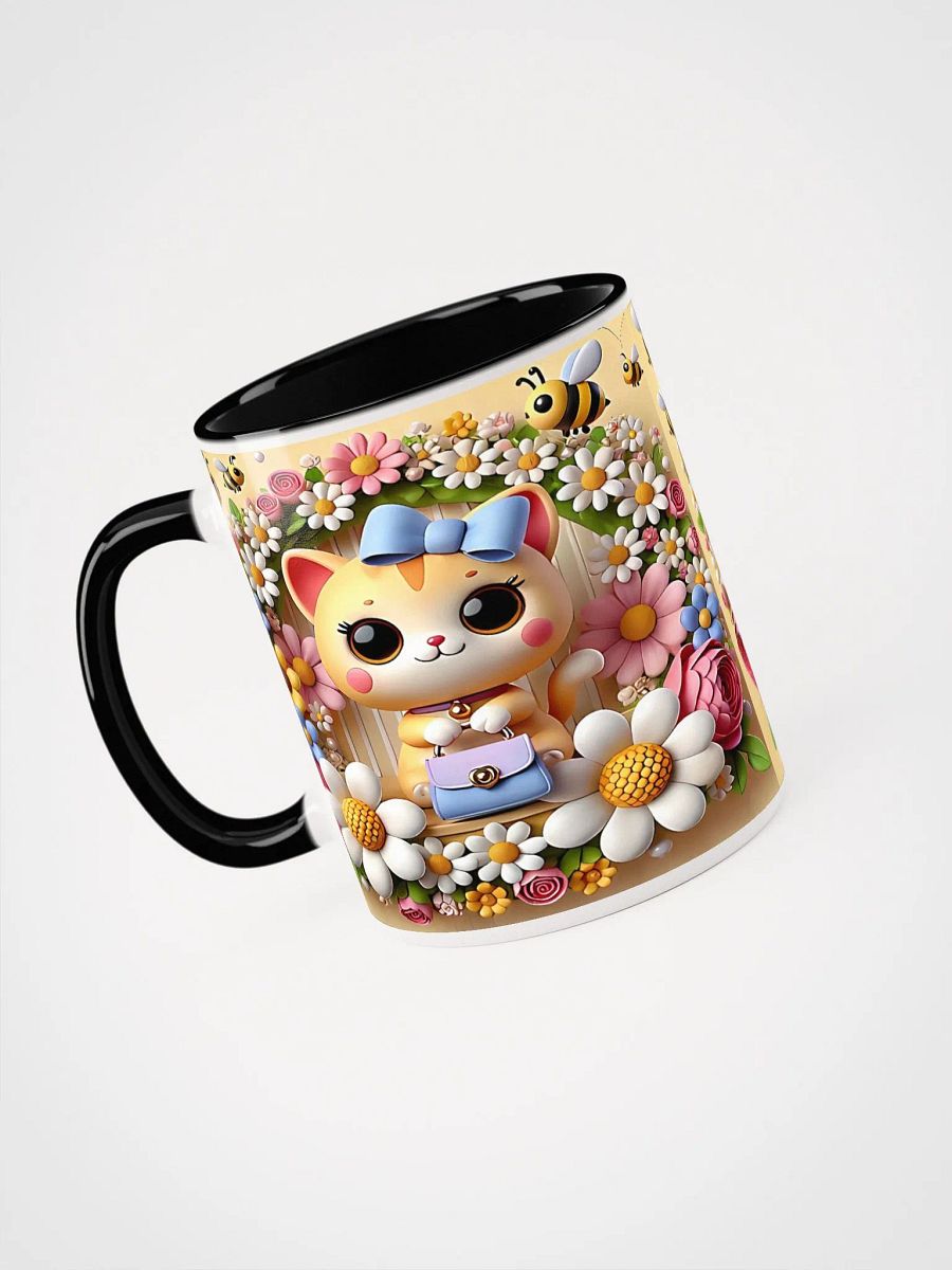 Whimsical Cat and Flowers Ceramic Mug product image (33)