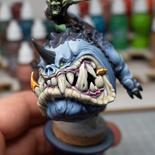 Work in progress #WarhammerAgeOfSignmar #AoS #GloomspiteGitz #ManglerSquig #WarhammerPainting #CitadelMiniatures #GamesWorksh...