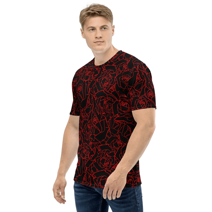 Loads of Roses · black-red crew neck t-shirt product image (5)
