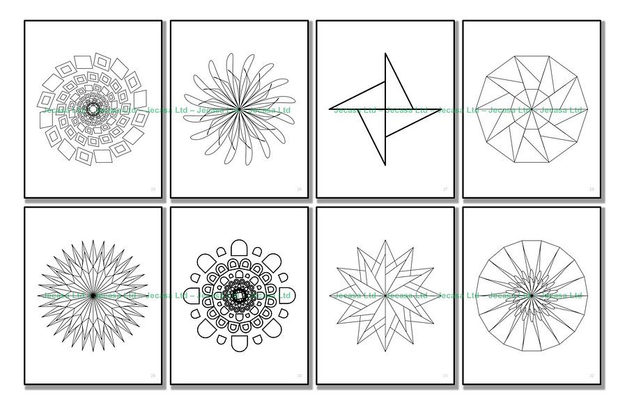 100 Geometric Mandala Coloring Pages | PDF | Digital File | Series GM2025 Vol. 3 product image (6)