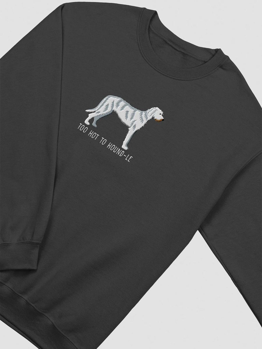 Too Hot to Hound-le Sweatshirt (Embroidered) of an Irish Wolfhound(White) product image (18)