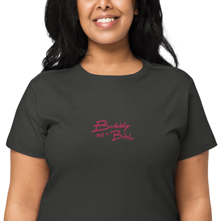 Bubbly and a B*tch (pink) embroidered waist length t-shirt product image (22)