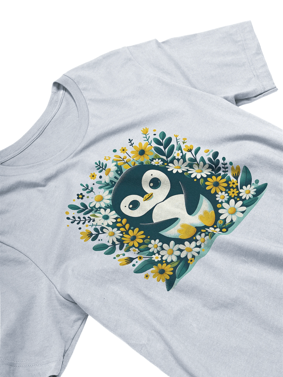Penguin Floral Paradise T-Shirt, Floral Penguin Graphic Tee, Animal Lover Shirt, Nature-Inspired Wildlife Tee, Adorable Penguin Gift, Cute Penguin T-shirt product image (3)