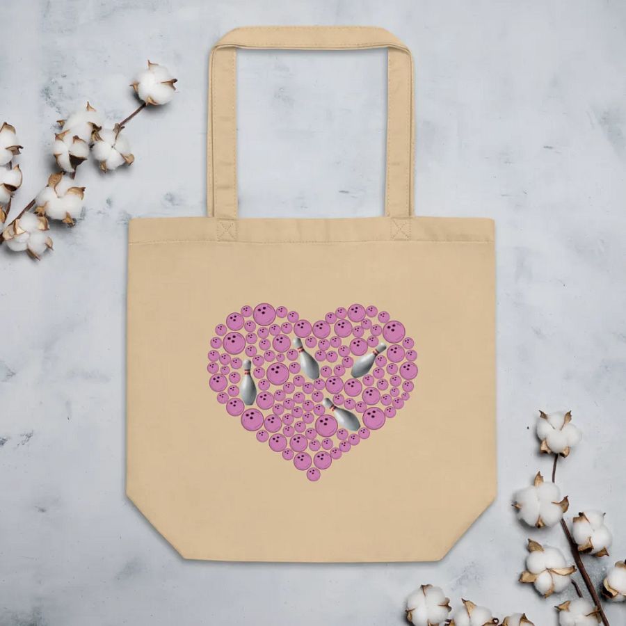 Heart Bowling Strike Eco Tote Bag product image (3)