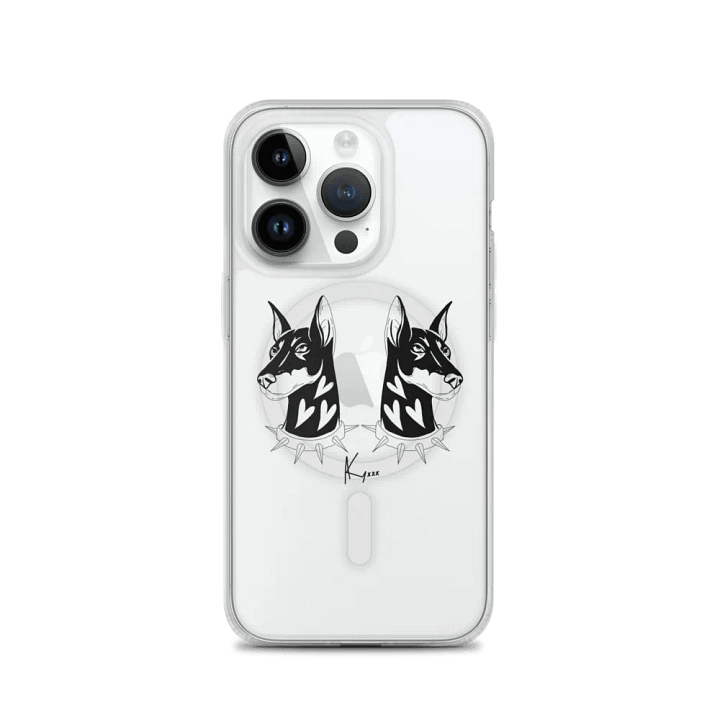 Doberman Twins w/ Signature Clear Phone Case product image (2)