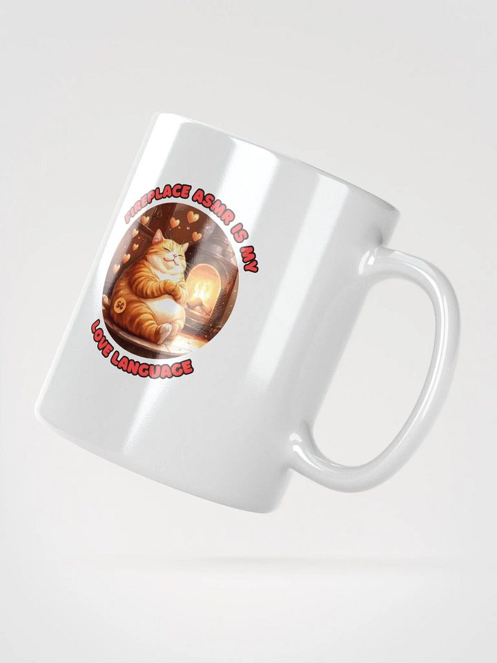 Cozy Cat - Fireplace ASMR is my Love Language | White Glossy Mug product image (5)