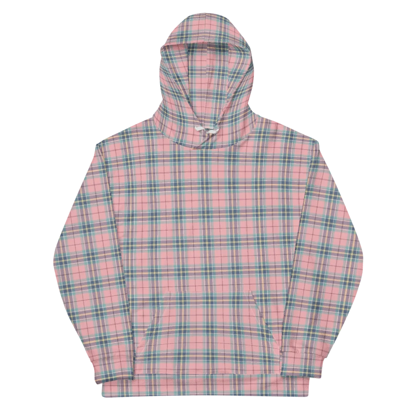 Pastel Pink, Mint Green, and Yellow Plaid Hoodie product image (6)