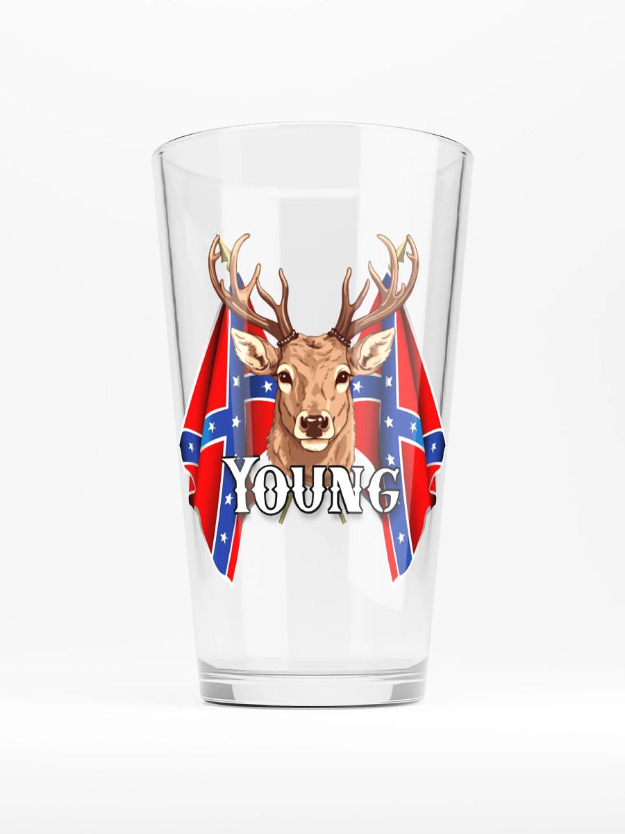 "Young" Last Name Rebel Redneck Deer - Shaker Pint Glass product image (1)