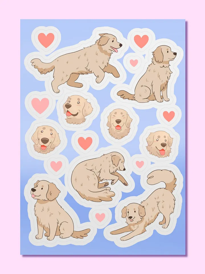 Light Golden Retriever Sticker Sheet product image (1)