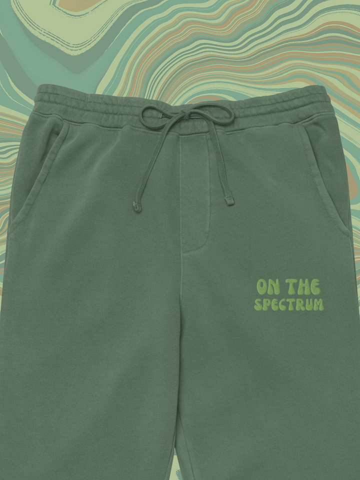 ON THE SPECTRUM (green) pigment dyed sweatpants product image (1)