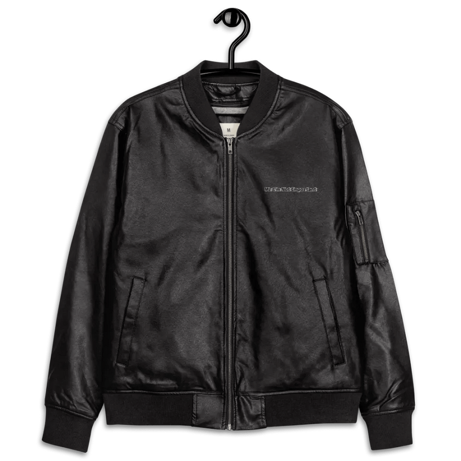 Faux Leather Bomber Jacket - Mr I'm Not Important product image (12)