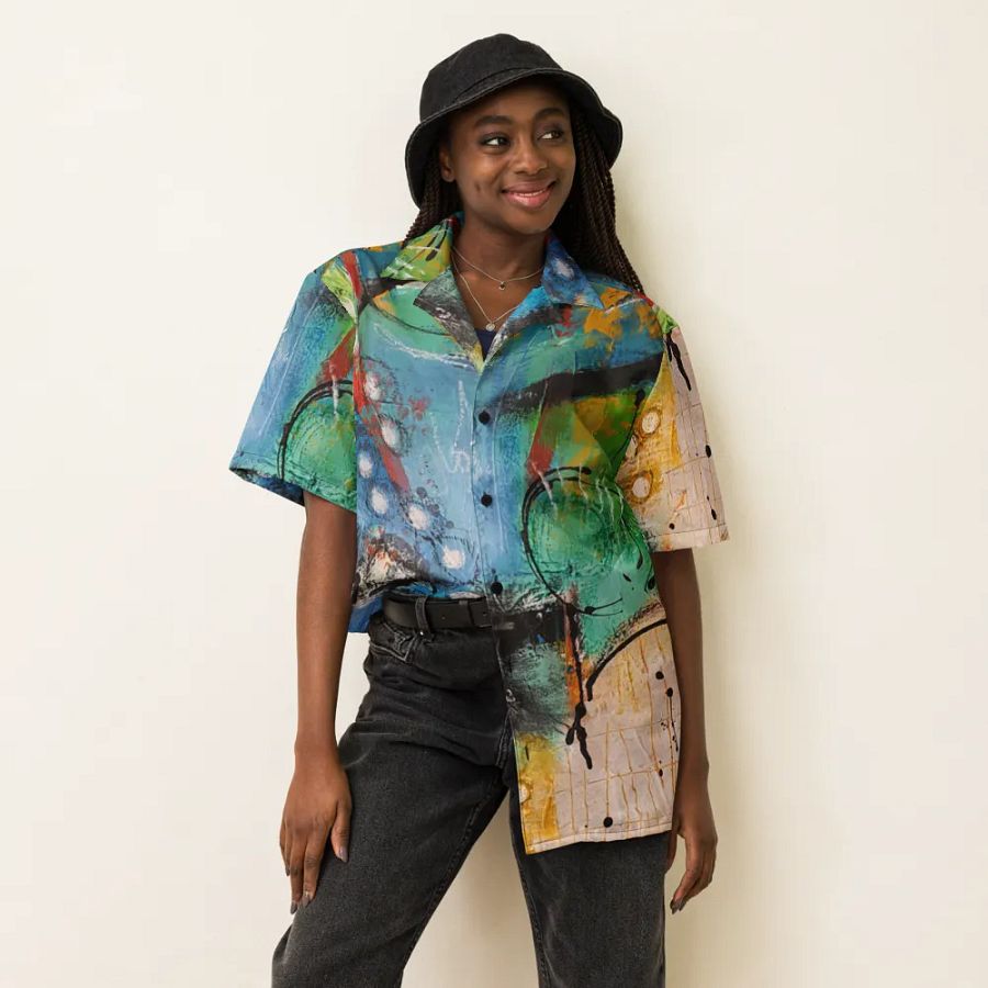 original painting abstract, by b.reters printed on hawaian shirt product image (6)