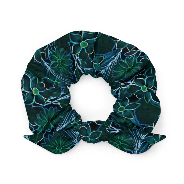 Trippy Floral Teal /All-Over Print Scrunchie by Sublicolor product image (1)