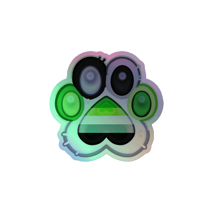 Aromantic Pride Paw Print Holographic Kiss Cut Sticker product image (2)