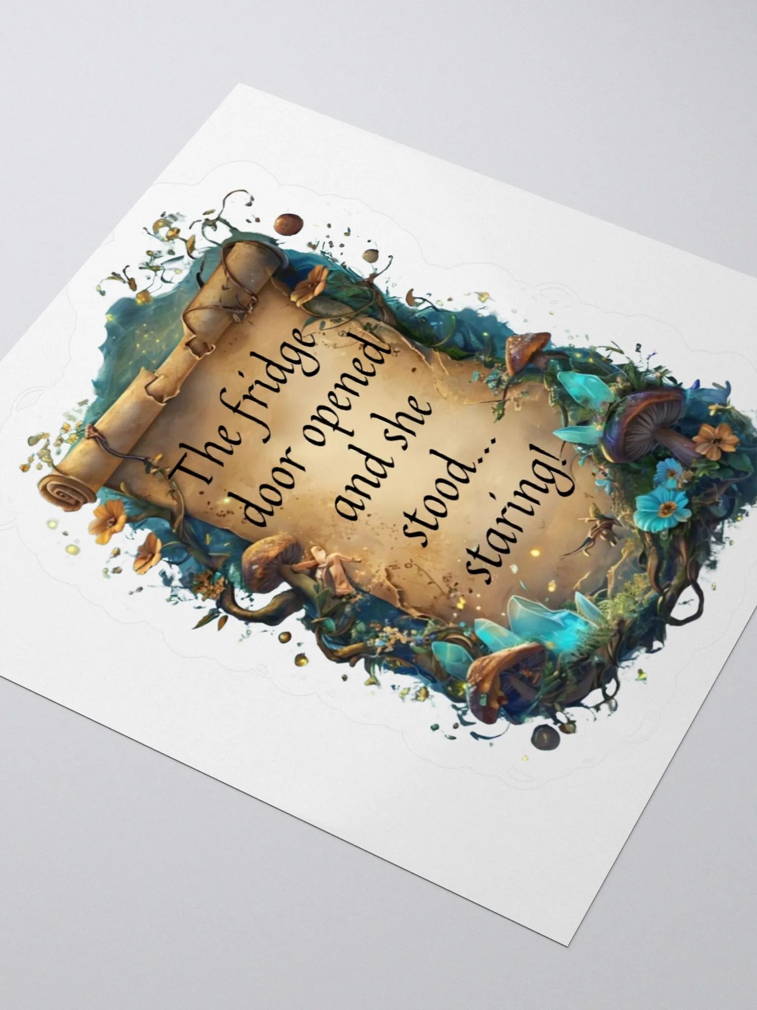 Whimsical Mom Sticker: "The Fridge Door Opened… and She Stood, Staring!" Funny Quote for ADHD Moms product image (9)