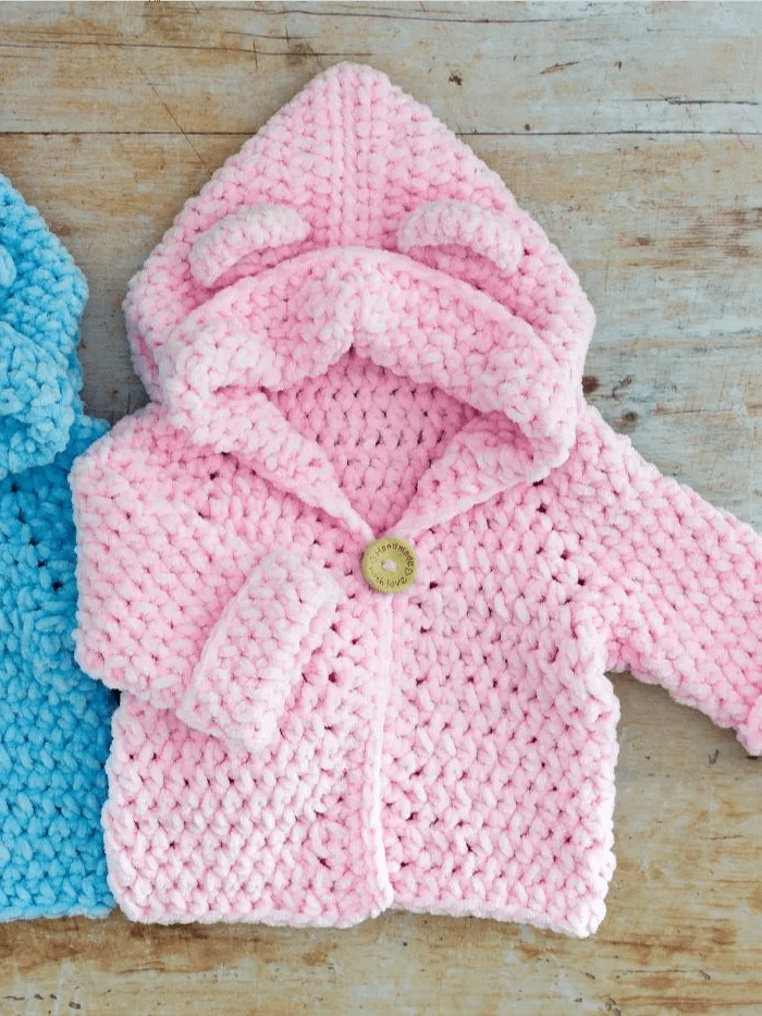 Crochet Pattern: Easy Baby Hoodie (with Bear Ears) product image (6)