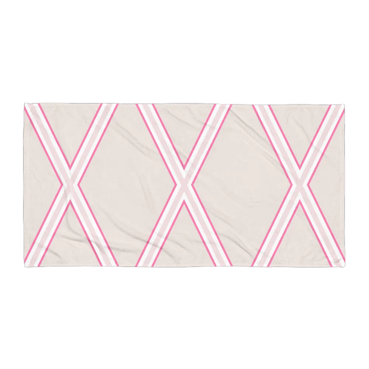 HAMPTONS CROSS PINK TOWEL - ELEGANTES HANDTUCH BEIGE PINK product image (1)