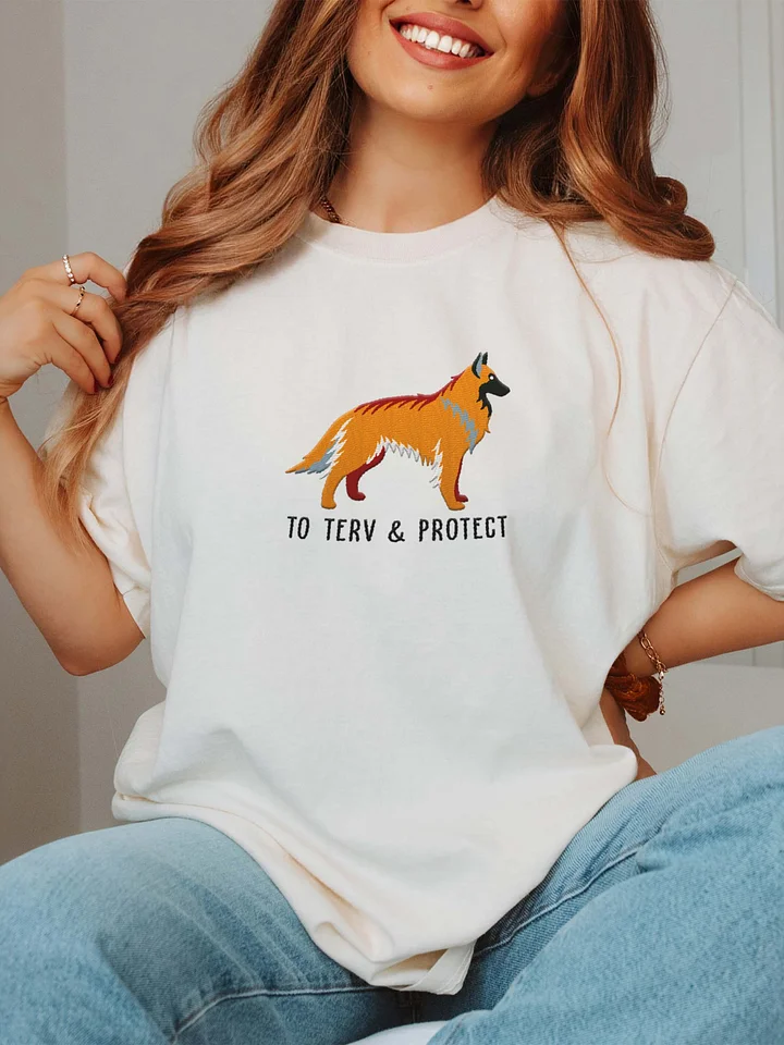 To Terv and Protect T-Shirt(Embroidered) of a Belgian Tervuren(Tan) product image (2)