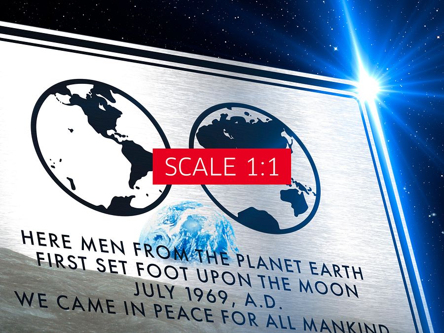 NASA Apollo 11 plaque, 3D with quote — space poster, science print product image (4)