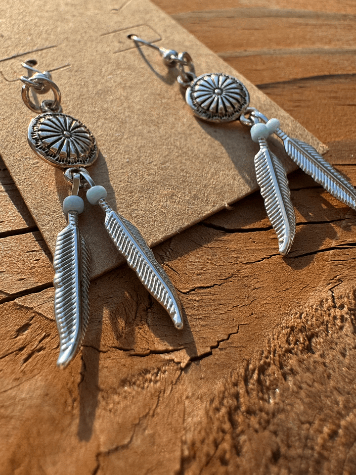 Concho Feather Earrings product image (1)