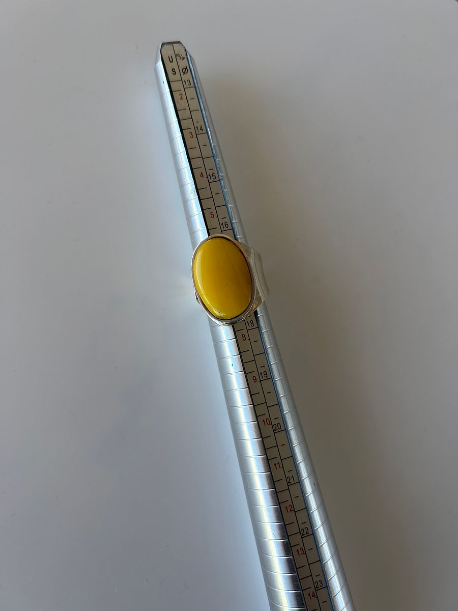 Baltic Egg Yolk Amber 925 Sterling Silver Adjustable Ring product image (7)