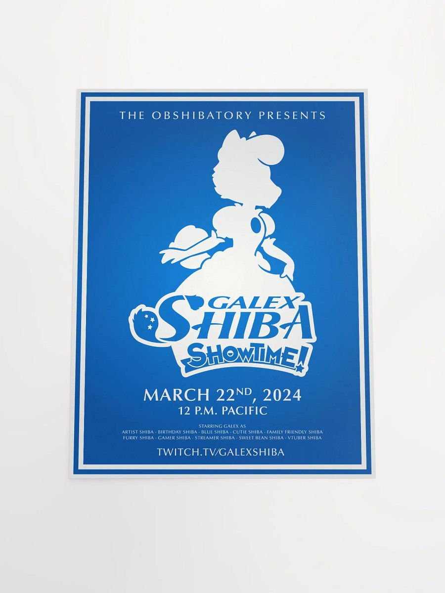 Galex Shiba Showtime Poster - Blue Unframed product image (4)