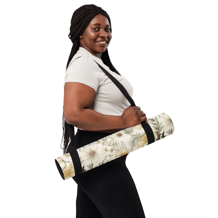 White Floral Yoga Mat by Treasure Pie product image (11)