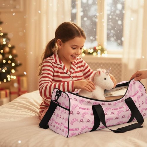 “Every adventure begins with a little magic ✨🎄”

Our Princess Dreams Duffle Bag is the perfect travel companion for little dr...