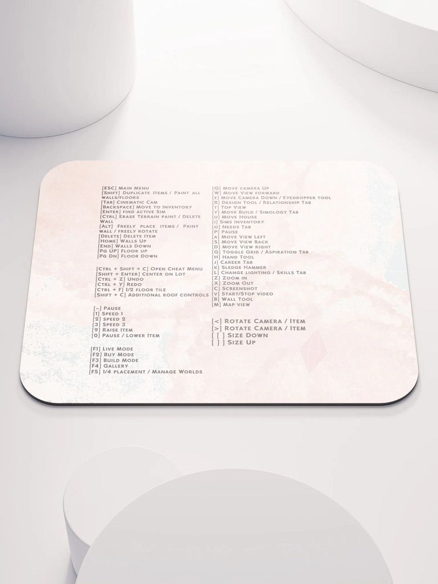 Pink Cloud Sims Hotkeys Mousepad product image (5)