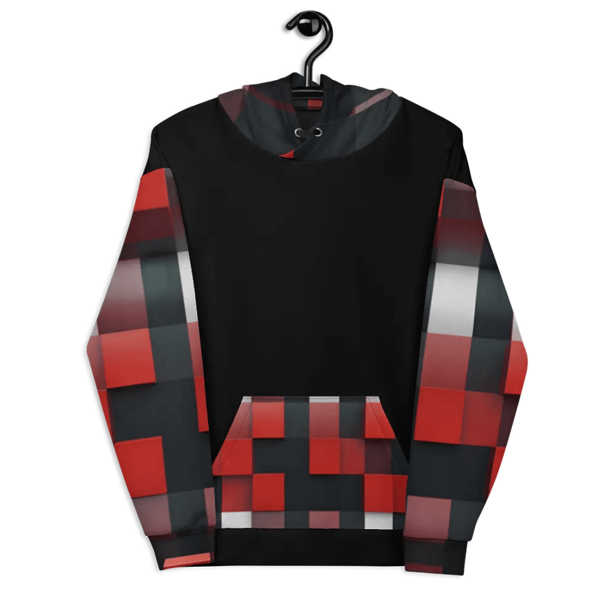 Black And Red Squares Unisex Hoodie product image (7)