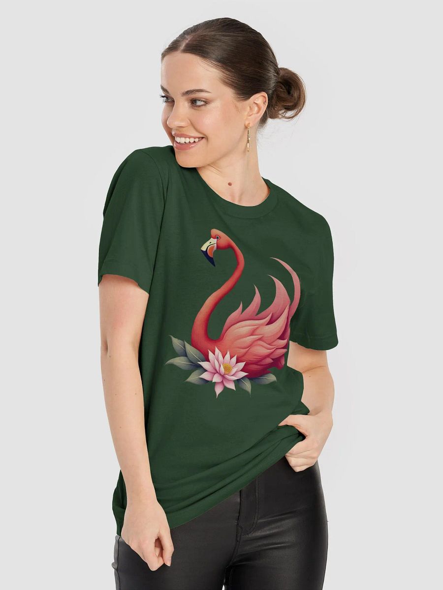 Flamingo T-Shirt, Elegant Pink Bird Tee, Nature-Inspired Art, Tropical Fashion, Unique Gift for Bird Lovers, Floral Flamingo Design T-shirt product image (4)
