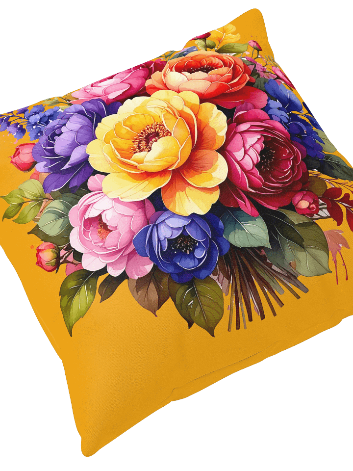Columbia Road Market Floral All-Over Print Pillow (Orange) product image (2)