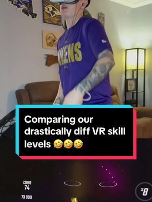 We have very umm different play styles. It only gets worse as the video goes on 😅💀 #vr #beatsaber #beatsabervr #oculusquest2 