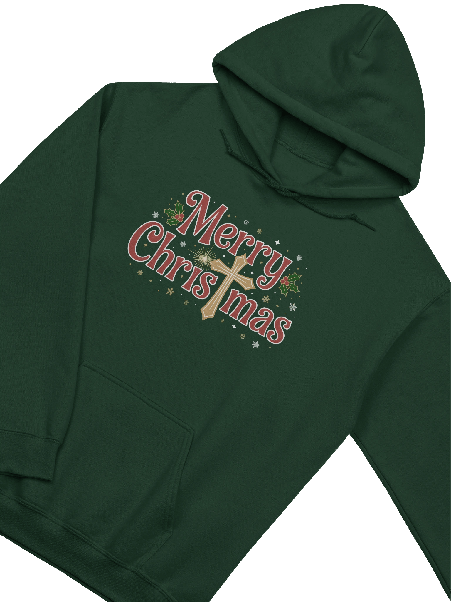 Christian Christmas Hoodie Merry Christmas with a Cross product image (5)