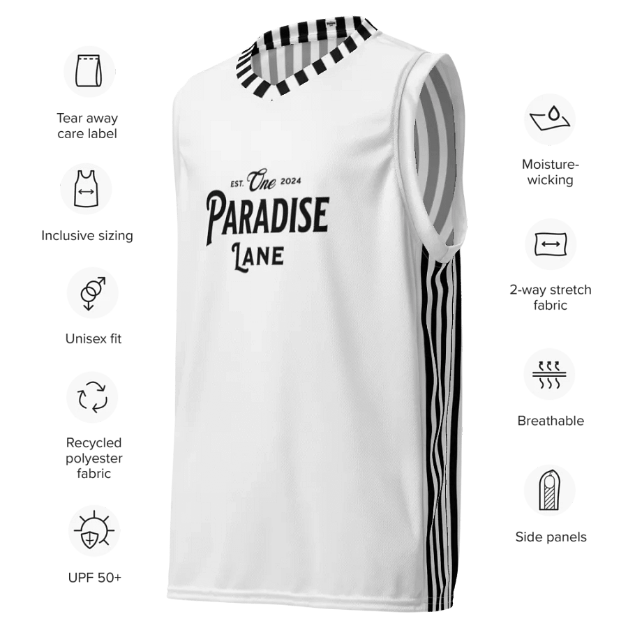 One Paradise Lane Black Stripes Basketball Jersey product image (6)