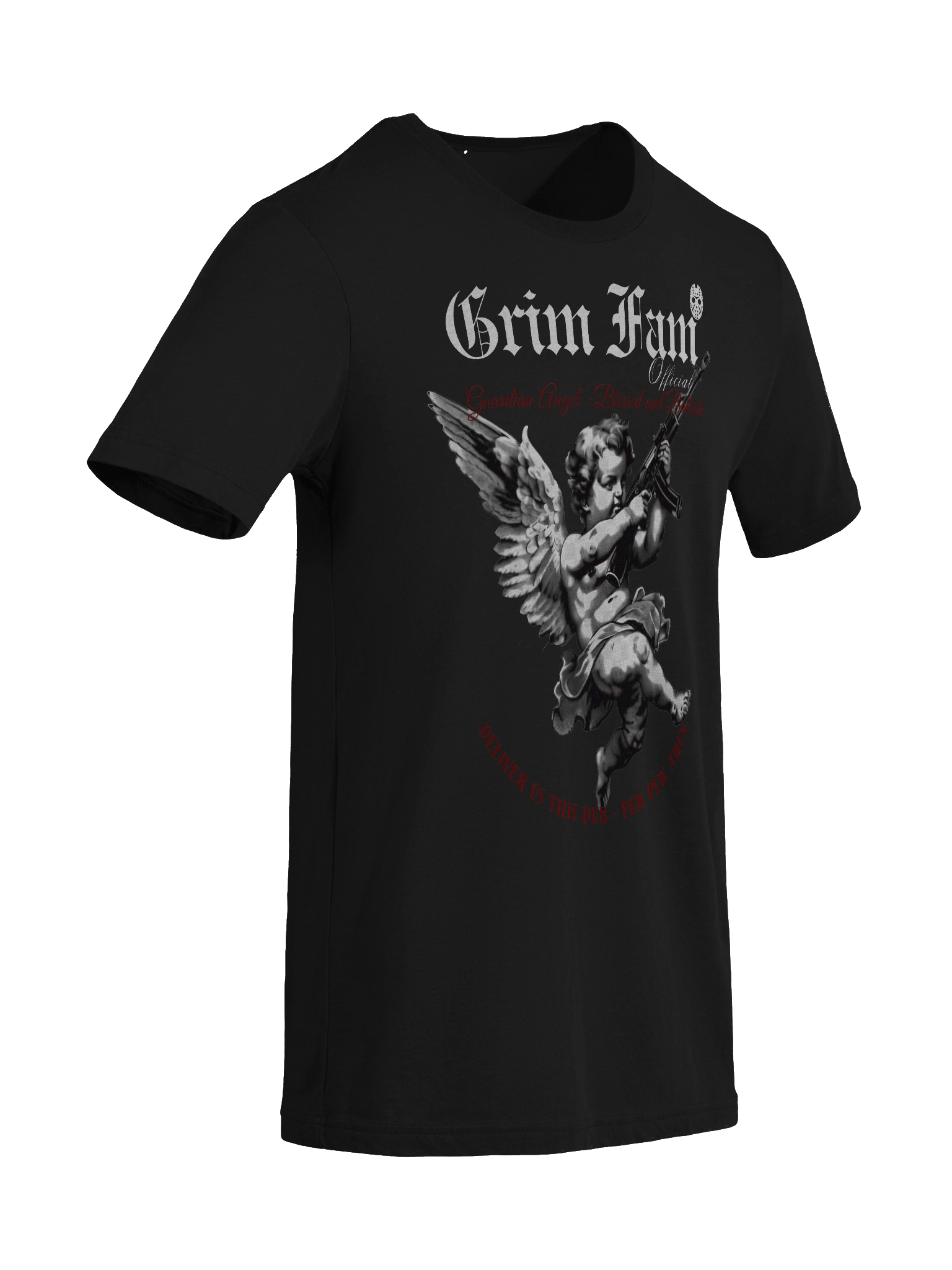 GRIM FAM — SQUAD GRIM FAM — CHAOS DIVISION | TEAM EXCLUSIVE: GRIM ANGEL OF W'S - SHIRT - #1 - Black / Navy / Blue / Red / Grey product image (4)