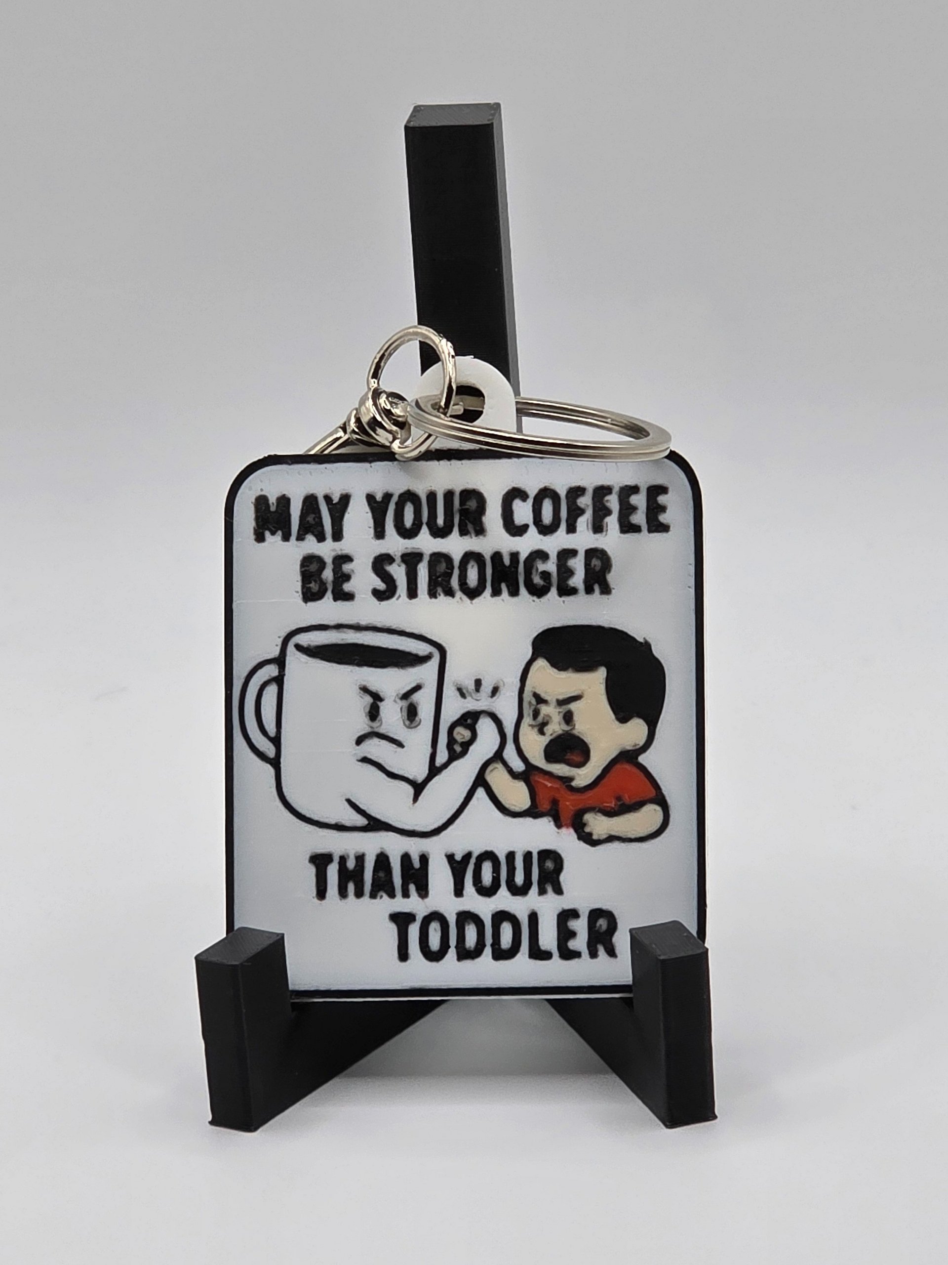 ☕👶 Coffee vs. Toddler Keychain | Funny Parenting Humor product image (3)