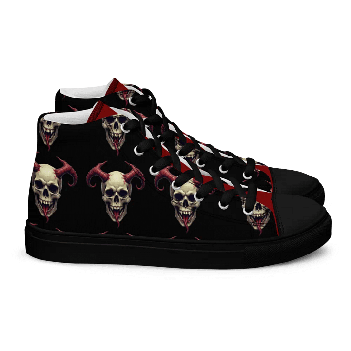 Hellfire Horn Skull High Top Canvas Shoes product image (2)