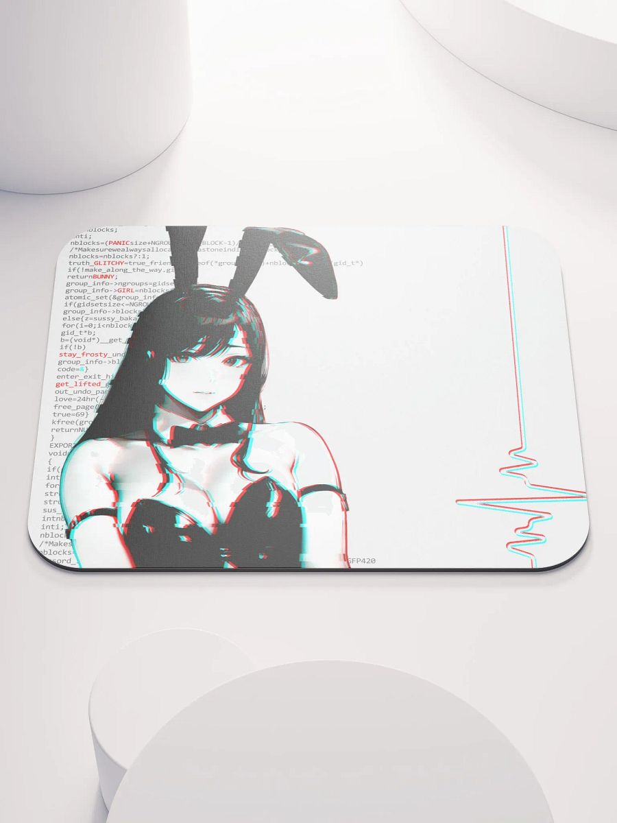 Panic Glitchy Bunnygirl Mousepad product image (1)