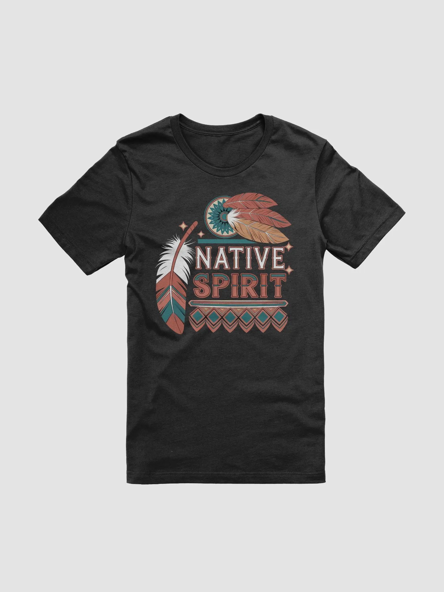Native Spirit Dream Catcher Feathers & Tribal Patterns Tee product image (3)