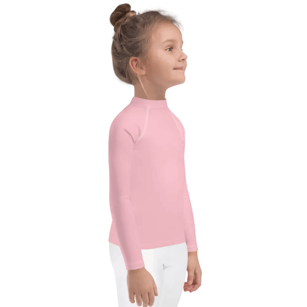 Kids Plain Color Pink Rash Guard product image (4)