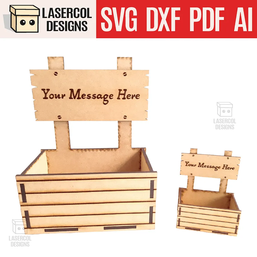Gift Basket (Two Sizes) - Laser Cut Files product image (1)