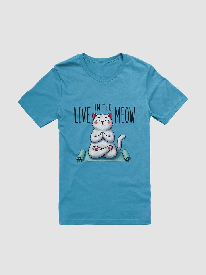 Live in the Meow Yoga Cat T-Shirt – Peaceful Meditation Design product image (1)