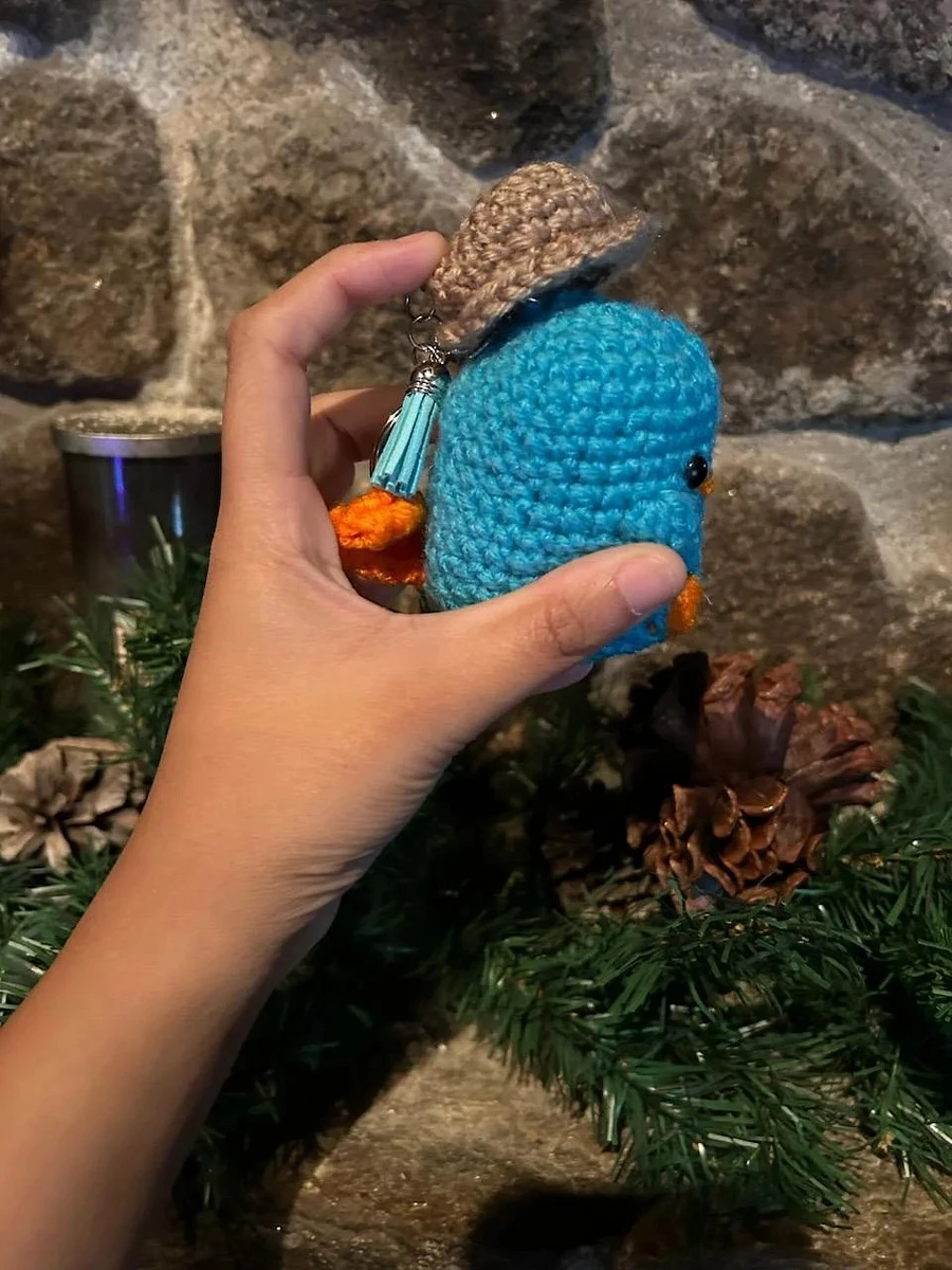 Durable Crochet Platypus-Inspired Keychain - 100% Acrylic Yarn Craft (Pre-Order) product image (3)