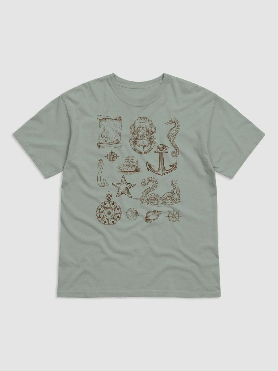 Vintage Nautical and Sailing Elements T-Shirt | Vintage-Style Dark and Light Academia Shirt for Maritime and Sea Lovers product image (2)