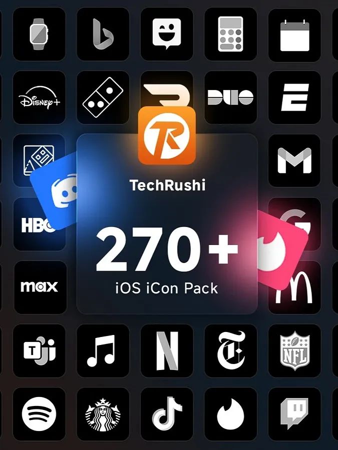 Minimal Dark iOS 18 Icon Pack: Sleek, Modern, and Simplified Aesthetics product image (1)