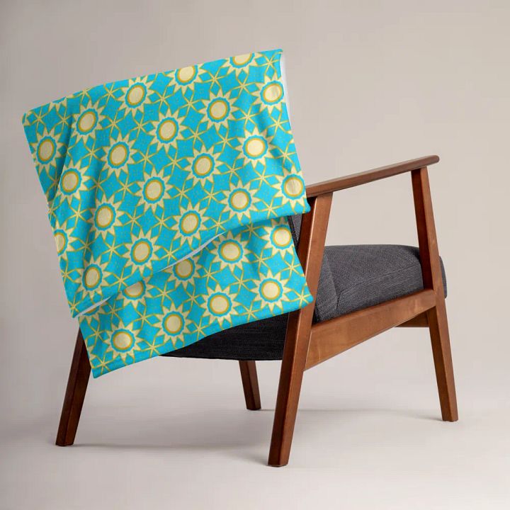 Celestial Sun & Stars Seamless Patterned Throw Blanket product image (1)