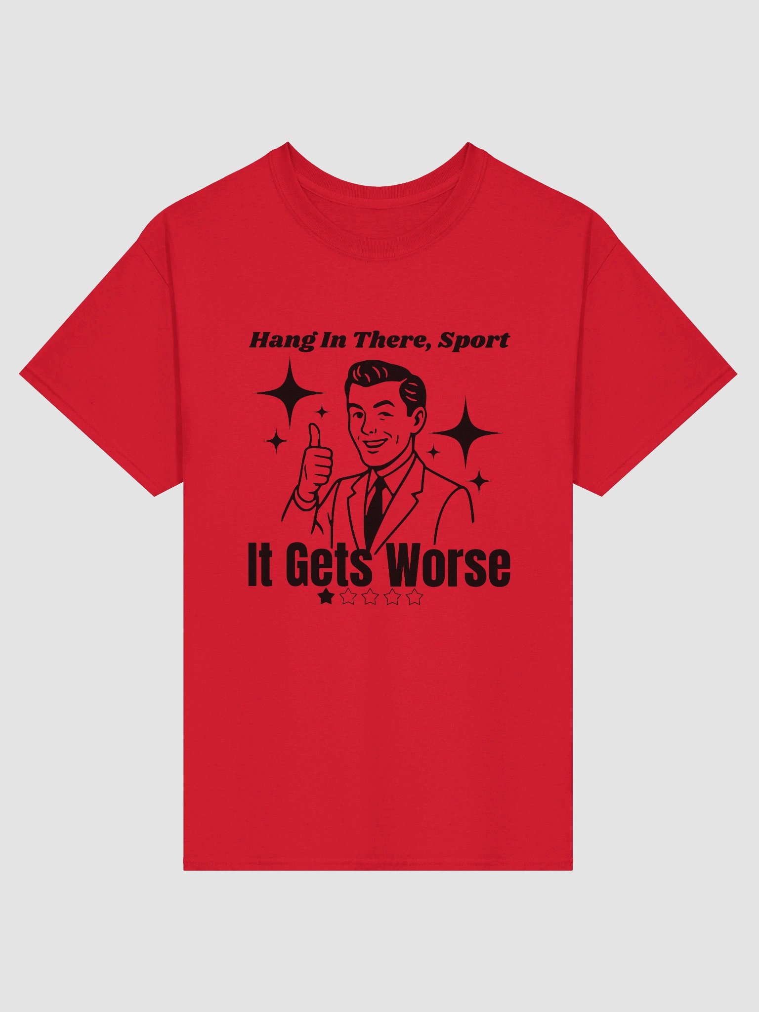 Hang in There, Sport – 1-Star Review Graphic Tee – Dark Humor Gildan Heavyweight Tee product image (4)